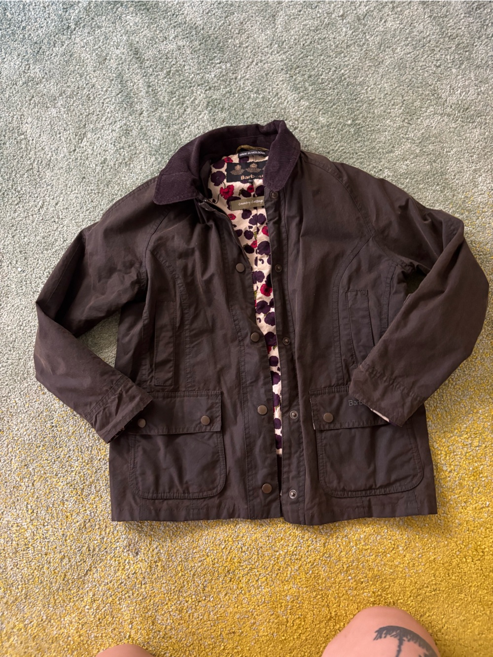 Barbour Women's Brown Waxed Cotton Jacket with Printed Lining